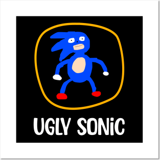 Ugly Sonic....Funny parody T-shirt Posters and Art